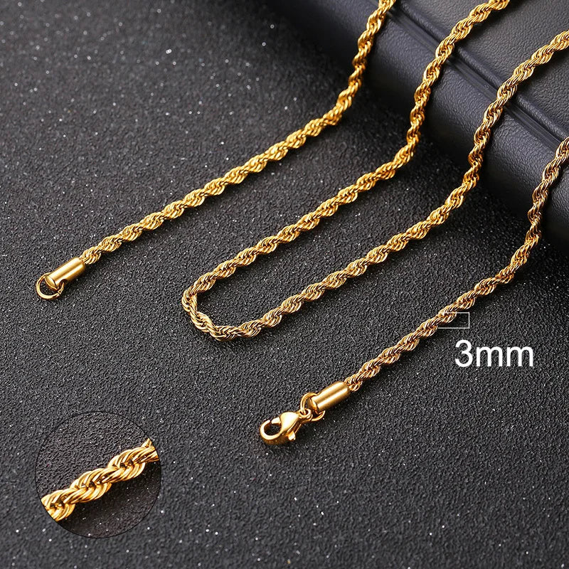 Stunning Cuban Chain Necklace - Unisex Stainless Steel Curb Link Choker in Vintage Gold Finish