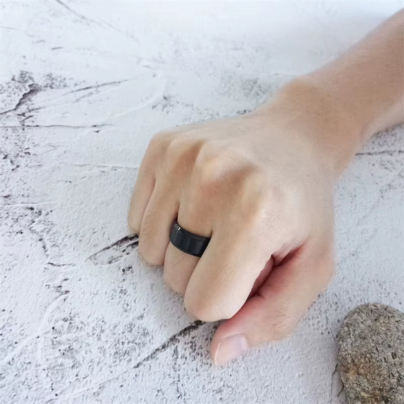 Classic Men Ring Stainless Steel Wedding Jewelry Horus Cross Casual Male Band