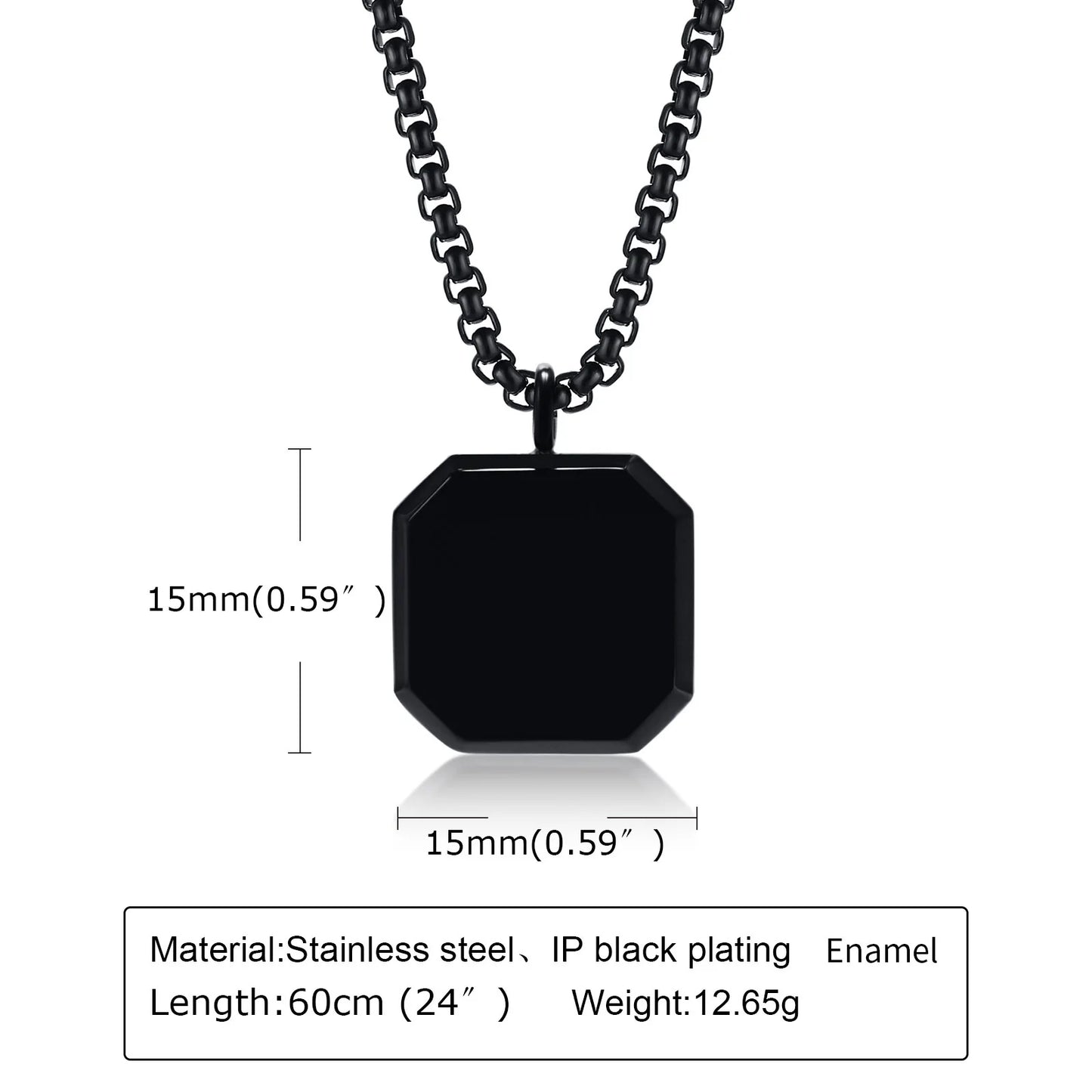 Stylish Men Square Natural Stone Necklace, Solid Stainless Steel Geometric Polygon Pendant,Casual Punk Boy Gift Jewelry