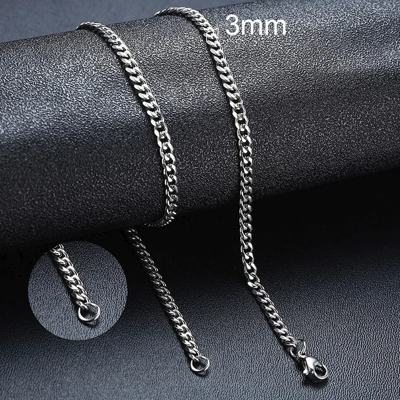 Stunning Cuban Chain Necklace - Unisex Stainless Steel Curb Link Choker in Vintage Gold Finish