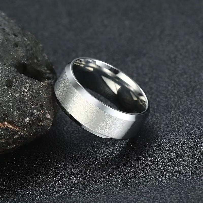 Classic Men Ring Stainless Steel Wedding Jewelry Horus Cross Casual Male Band