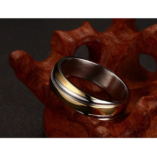 Wedding Rings for Men 316L Stainless Steel Jewelry 6Mm Width Black/Rose Gold/Gold-Color