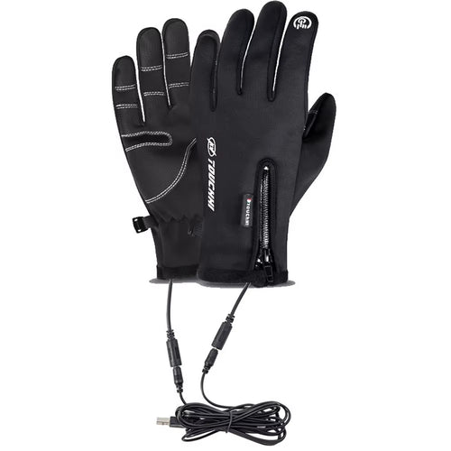 USB Touch Screen Gloves Winter Ski Gloves Windproof Heated Gloves Anti-Slip Glove for Cycling Running Driving Hiking Walking